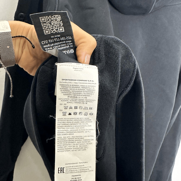 STONE ISLAND Cotton Logo Hoodie Mens S Black logo buttons - Picture 7 of 8